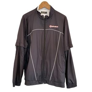 TaylorMade Convertible Long Sleeves Windbreaker Jacket Full Zip Flag Men O/Large